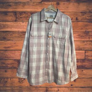 5 for $25🔥Ridgecut Pink Plaid Button Front Long Sleeve No Gap Fit Shirt 2X- New